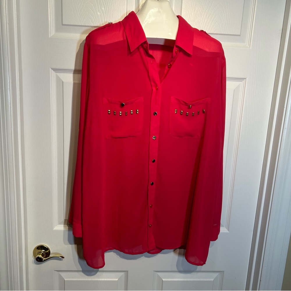 WD.NY Button Down Sheer Shirt